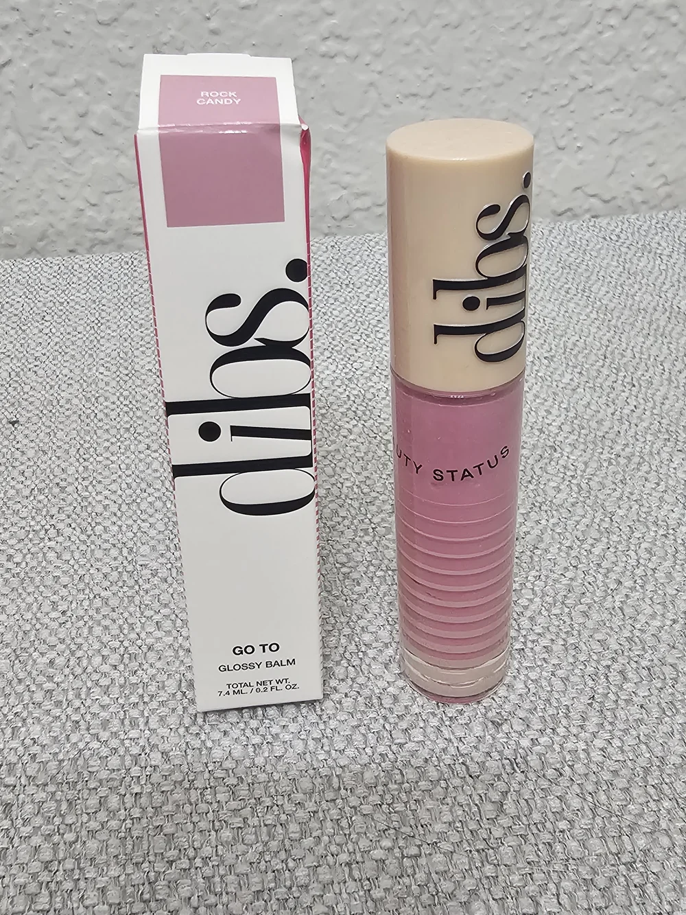 DIBS Beauty Go To Glossy Balm “Rock Candy” Pink Hydrating Lip Balm Gloss Vegan